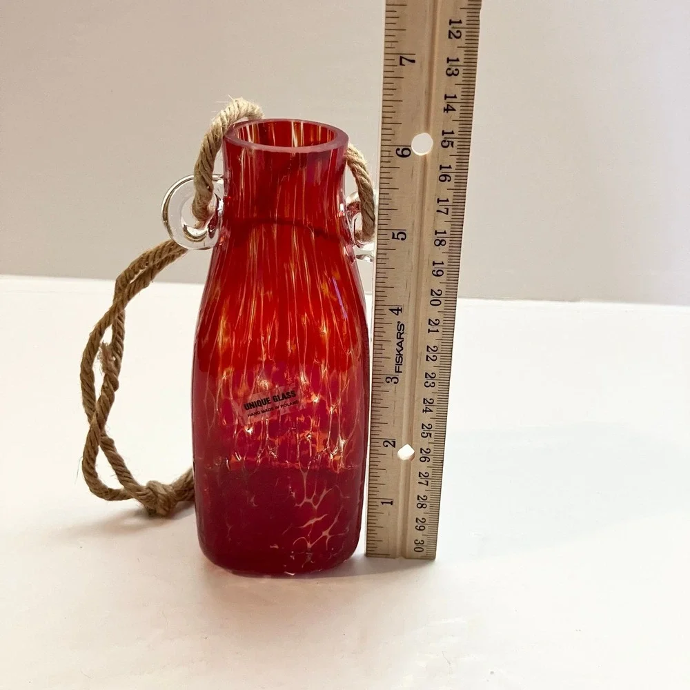 Unique Glass MCM Handmade Polish Vase 7